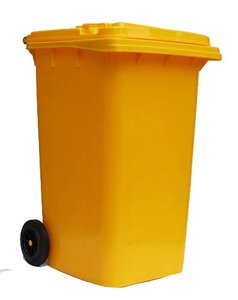 Контейнер для сміття 240 літрів бак на колесах жовтий ємність Тип В