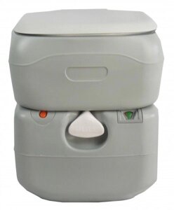 Біотуалет, туалет на кемпінг портативний 21л з поршневим насосом сірий 4521