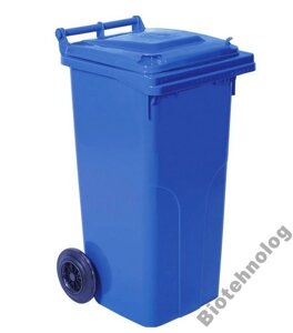 Контейнер для сміття на колесах 120 літрів синій бак ємність Тип А