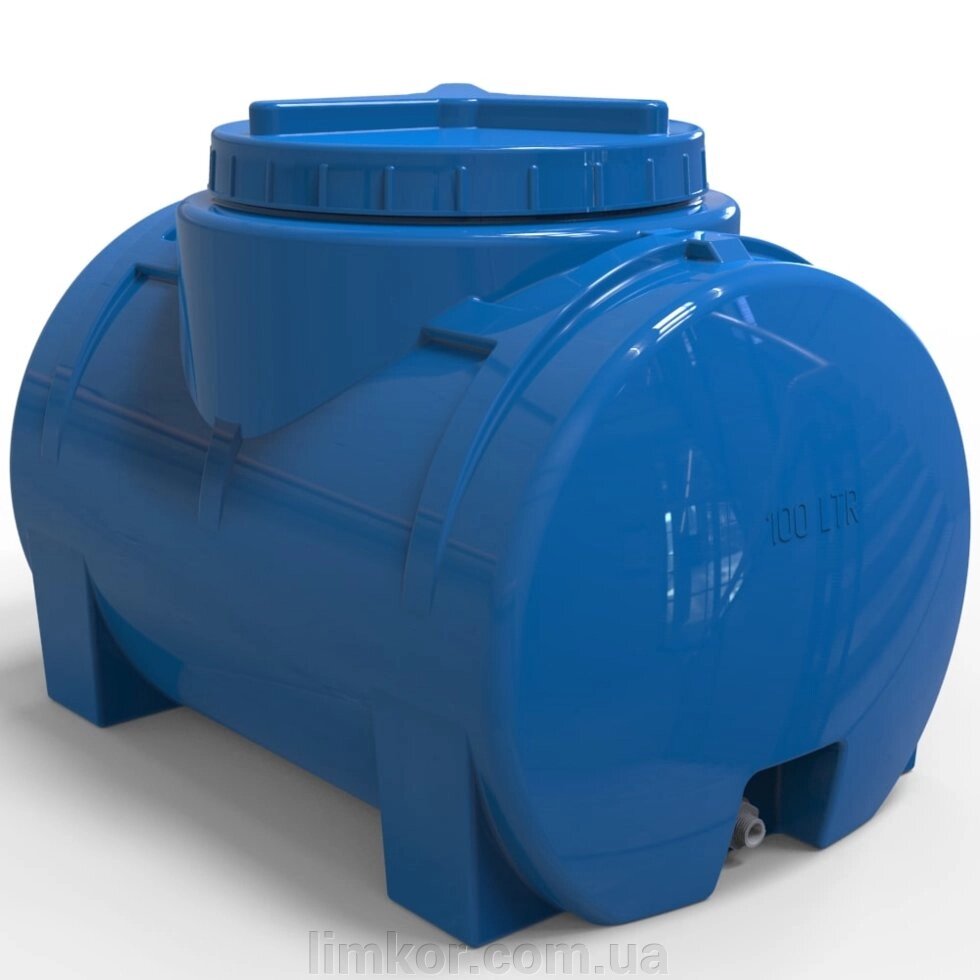Пластикова ємність для води горизонтальна 100 л стандартна від компанії ВТК Біотехнолог (бочки, септик, бак, біотуалет, гірки) Limkor. com. ua - фото 1