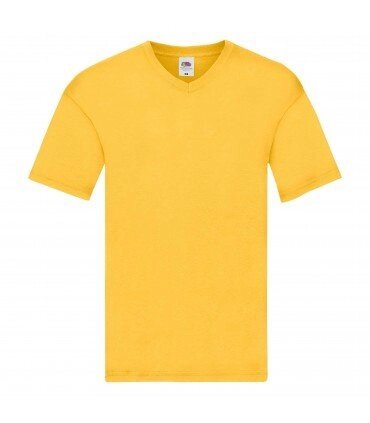 Чоловіча футболка легка з V-подібним вирізом жовта 426-34 від компанії Інтернет-магазин молодіжного одягу "Bagsmen" - фото 1