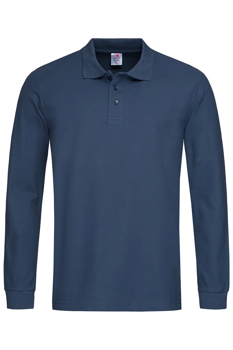 Чоловіча футболка поло з довгим рукавом темно синя Polo Long Sleeve від компанії Інтернет-магазин молодіжного одягу "Bagsmen" - фото 1