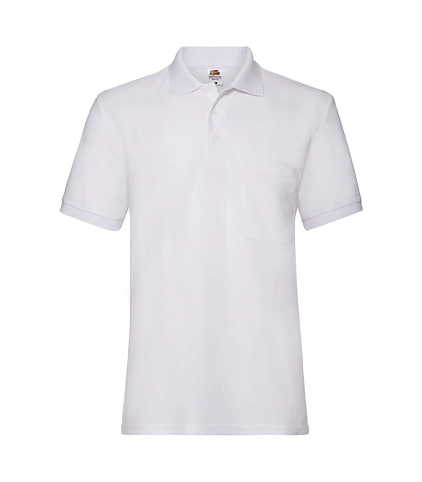 Чоловіча футболка поло з кишенею біла 308-30 від компанії Інтернет-магазин молодіжного одягу "Bagsmen" - фото 1