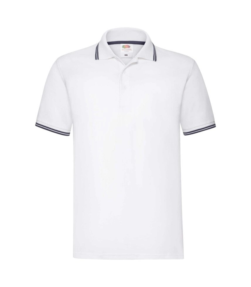 Чоловіча футболка поло з смужками біла 032-WE від компанії Інтернет-магазин молодіжного одягу "Bagsmen" - фото 1