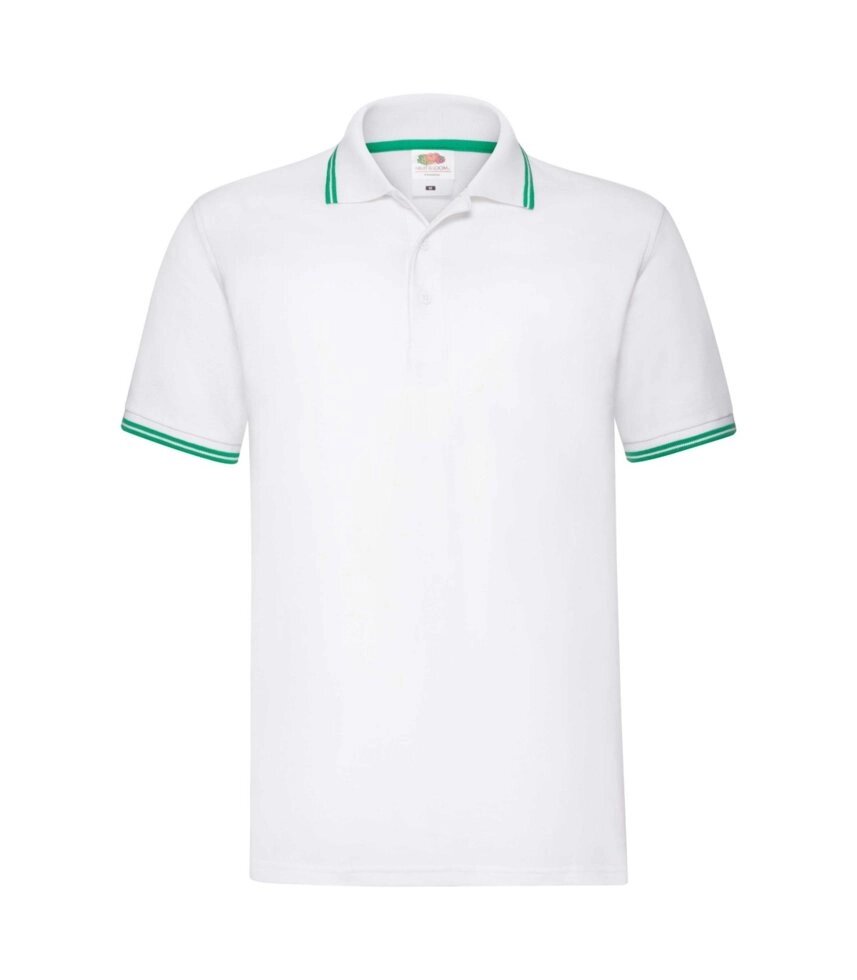 Чоловіча футболка поло з смужками біла 032-WK від компанії Інтернет-магазин молодіжного одягу "Bagsmen" - фото 1