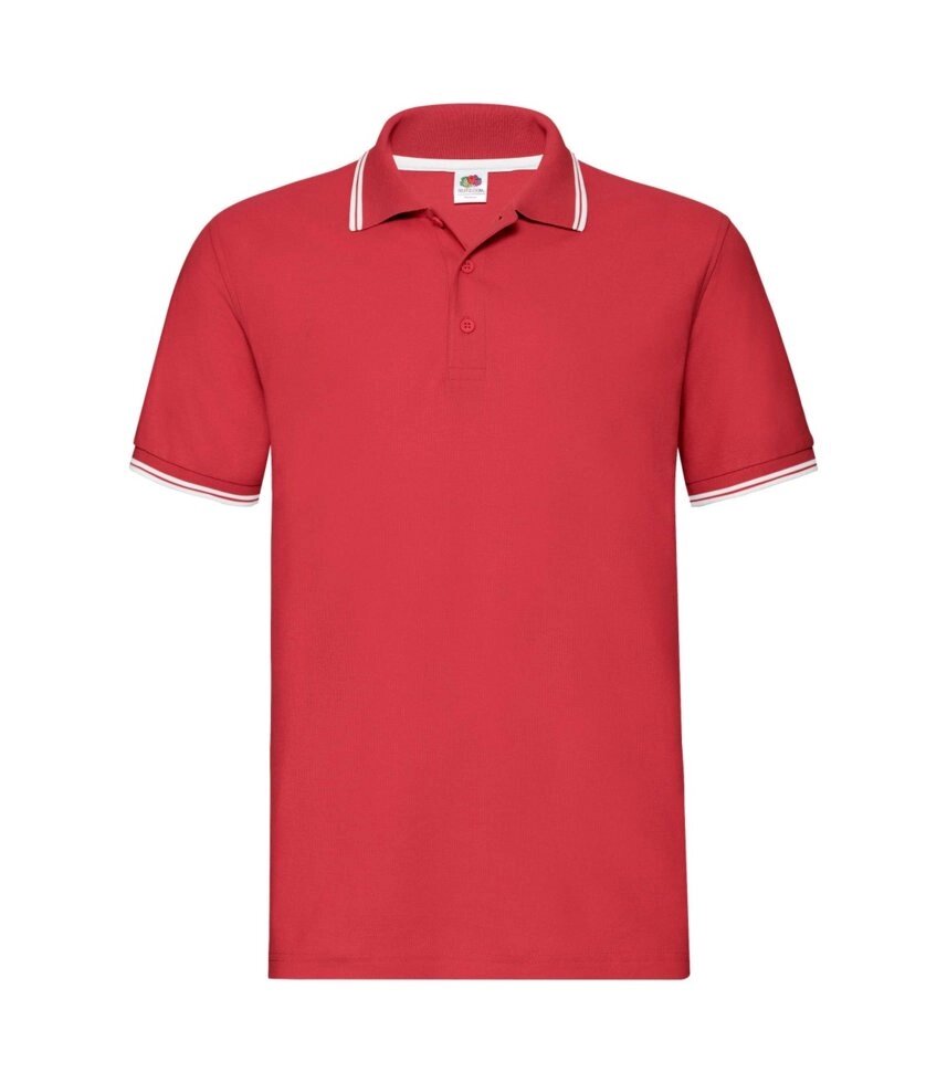 Чоловіча футболка поло з смужками червона 032-RW від компанії Інтернет-магазин молодіжного одягу "Bagsmen" - фото 1