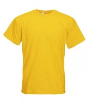 Чоловіча футболка щільна преміум жовта 044-34 від компанії Інтернет-магазин молодіжного одягу "Bagsmen" - фото 1