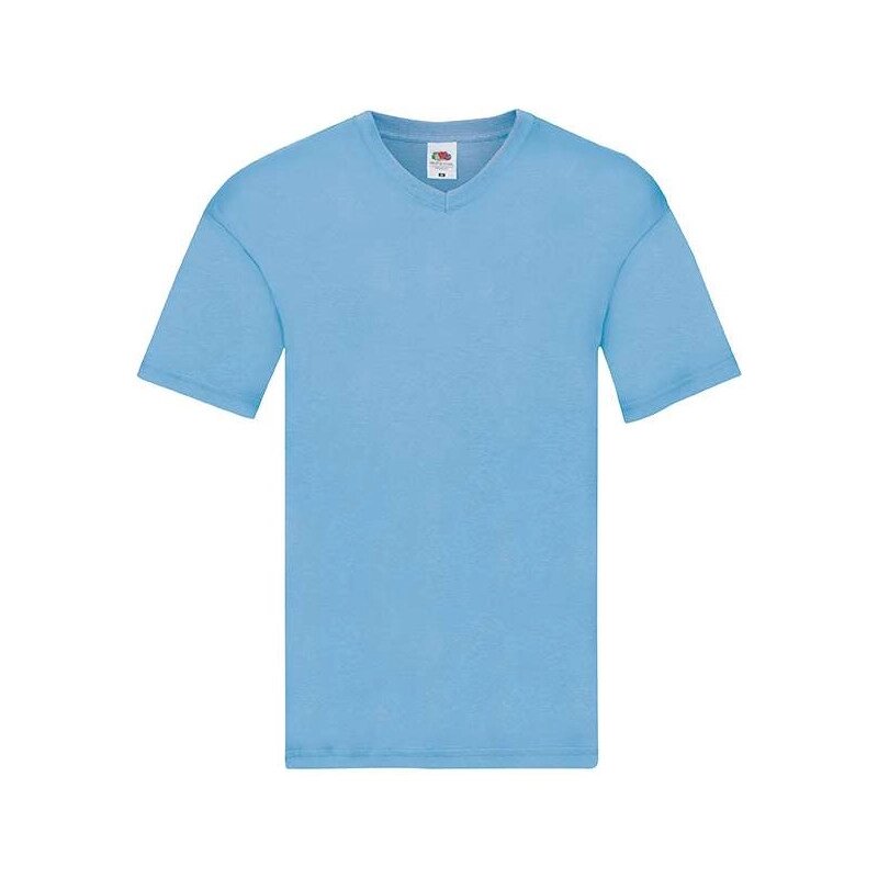Чоловіча футболка тонка з V-подібним вирізом блакитна 426-УТ від компанії Інтернет-магазин молодіжного одягу "Bagsmen" - фото 1