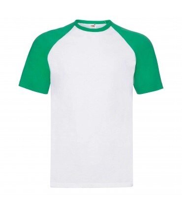 Чоловіча футболка з кольоровими рукавами біло-зелена 026-WK від компанії Інтернет-магазин молодіжного одягу "Bagsmen" - фото 1
