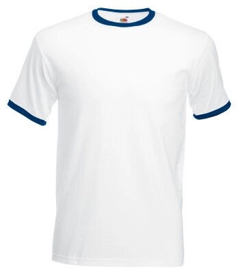 Чоловіча футболка з манжетами біла 168-ZA від компанії Інтернет-магазин молодіжного одягу "Bagsmen" - фото 1