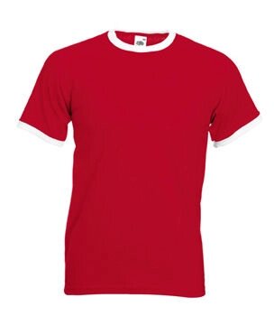Чоловіча футболка з манжетами червона 168-RW від компанії Інтернет-магазин молодіжного одягу "Bagsmen" - фото 1