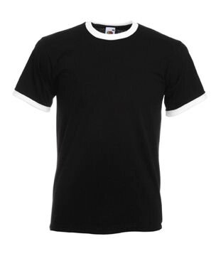 Чоловіча футболка з манжетами чорна 168-KW від компанії Інтернет-магазин молодіжного одягу "Bagsmen" - фото 1