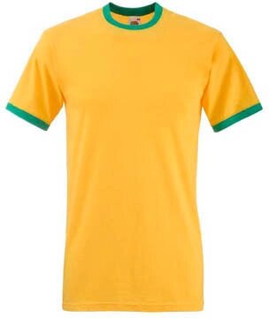 Чоловіча футболка з манжетами жовта 168-AM від компанії Інтернет-магазин молодіжного одягу "Bagsmen" - фото 1