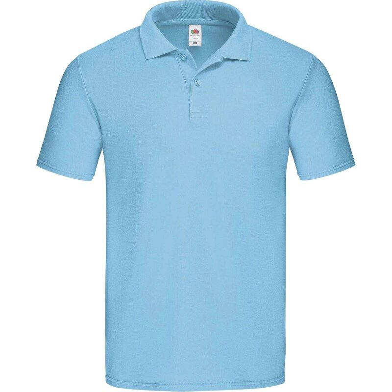 Чоловіча однотонна футболка поло блакитна Original від компанії Інтернет-магазин молодіжного одягу "Bagsmen" - фото 1