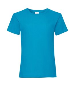 Дитяча футболка однотонна для дівчаток бірюзова 005-ZU