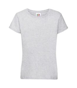 Дитяча футболка однотонна для дівчаток світло-сіра 005-94