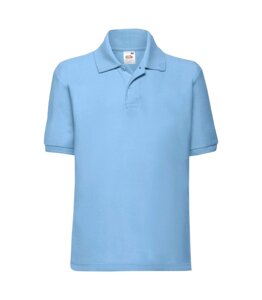 Дитяча футболка поло однотонна блакитна 417-YT