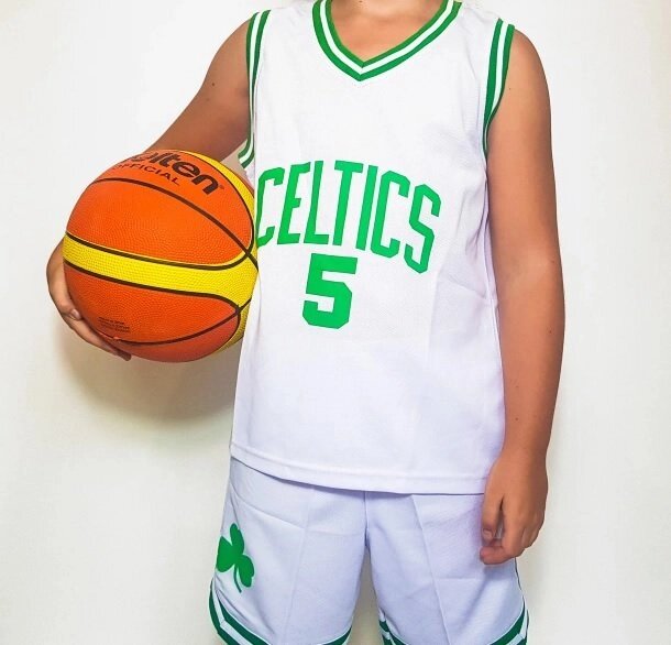 Дитяча баскетбольна форма CELTICS біла від компанії Інтернет-магазин молодіжного одягу "Bagsmen" - фото 1