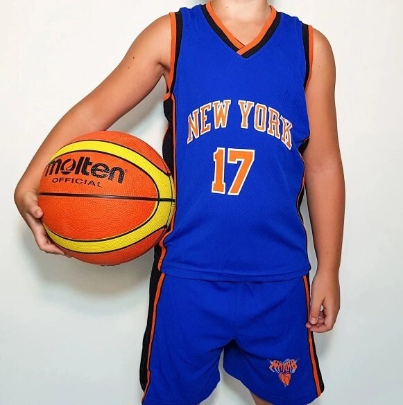 Дитяча баскетбольна форма NEW YORK синя від компанії Інтернет-магазин молодіжного одягу "Bagsmen" - фото 1