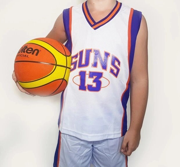 Дитяча баскетбольна форма PHOENIX SUNS біла від компанії Інтернет-магазин молодіжного одягу "Bagsmen" - фото 1