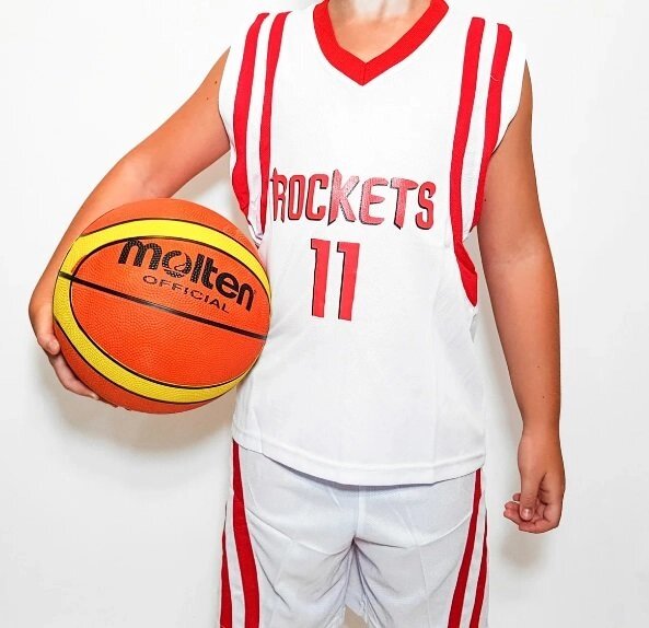 Дитяча баскетбольна форма ROCKETS біла від компанії Інтернет-магазин молодіжного одягу "Bagsmen" - фото 1
