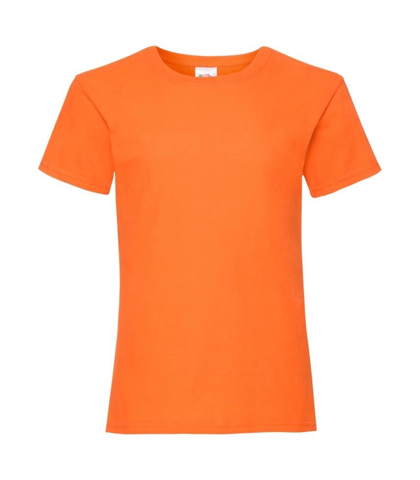 Дитяча футболка однотонна для дівчаток помаранчева 005-44 від компанії Інтернет-магазин молодіжного одягу "Bagsmen" - фото 1