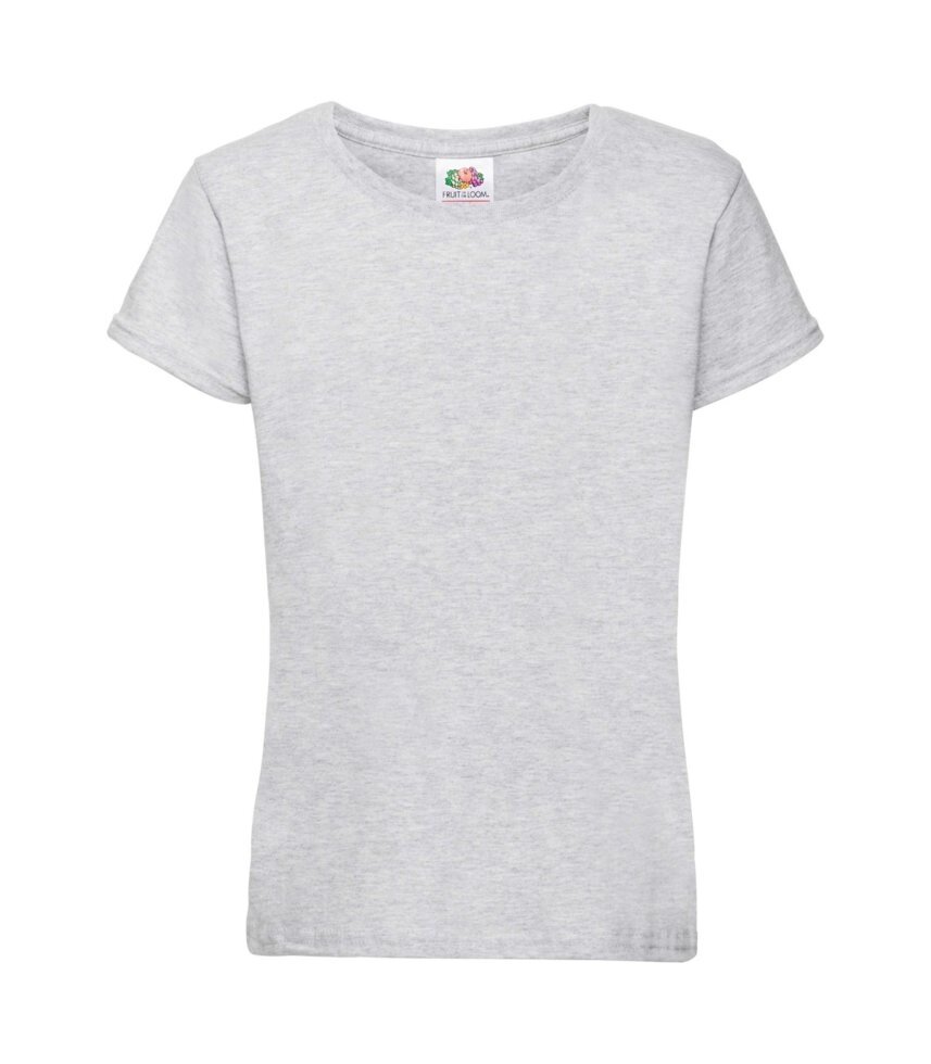 Дитяча футболка однотонна для дівчаток світло-сіра 005-94 від компанії Інтернет-магазин молодіжного одягу "Bagsmen" - фото 1