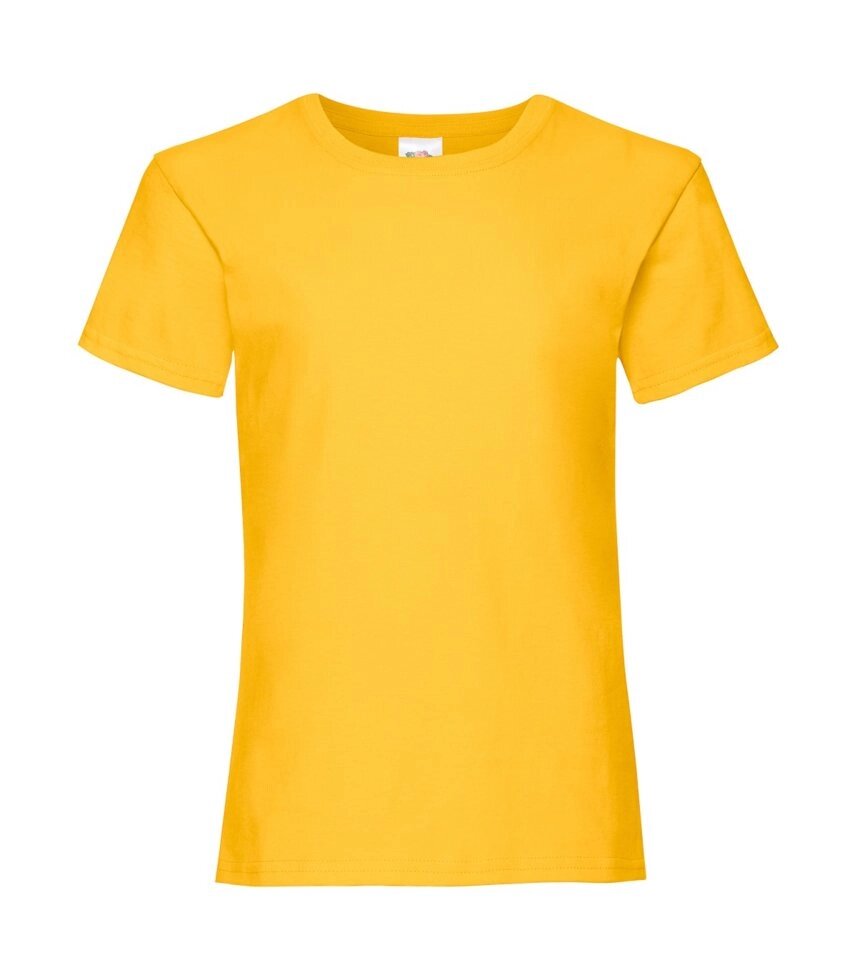 Дитяча футболка однотонна для дівчаток жовта 005-34 від компанії Інтернет-магазин молодіжного одягу "Bagsmen" - фото 1
