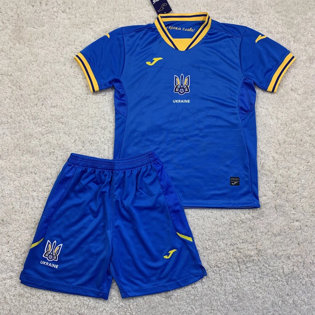 Дитяча футбольна форма збірної України синя від компанії Інтернет-магазин молодіжного одягу "Bagsmen" - фото 1