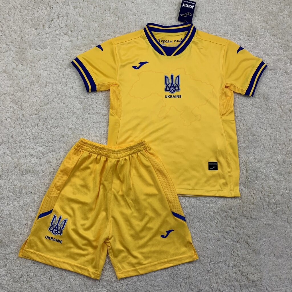 Дитяча футбольна форма збірної України жовта від компанії Інтернет-магазин молодіжного одягу "Bagsmen" - фото 1