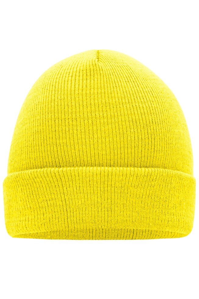 Дитяча в'язана шапка з відворотом жовта 7501-34 від компанії Інтернет-магазин молодіжного одягу "Bagsmen" - фото 1