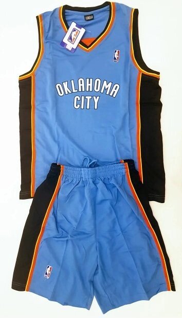 Доросла баскетбольна форма OKLAHOMA CITY блакитна від компанії Інтернет-магазин молодіжного одягу "Bagsmen" - фото 1