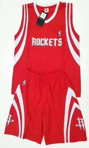Доросла баскетбольна форма ROCKETS червона від компанії Інтернет-магазин молодіжного одягу "Bagsmen" - фото 1