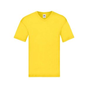 Чоловіча футболка легка з V-подібним вирізом яскраво-жовта 426-К2
