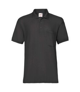 Чоловіча футболка поло з кишенею чорна 308-36