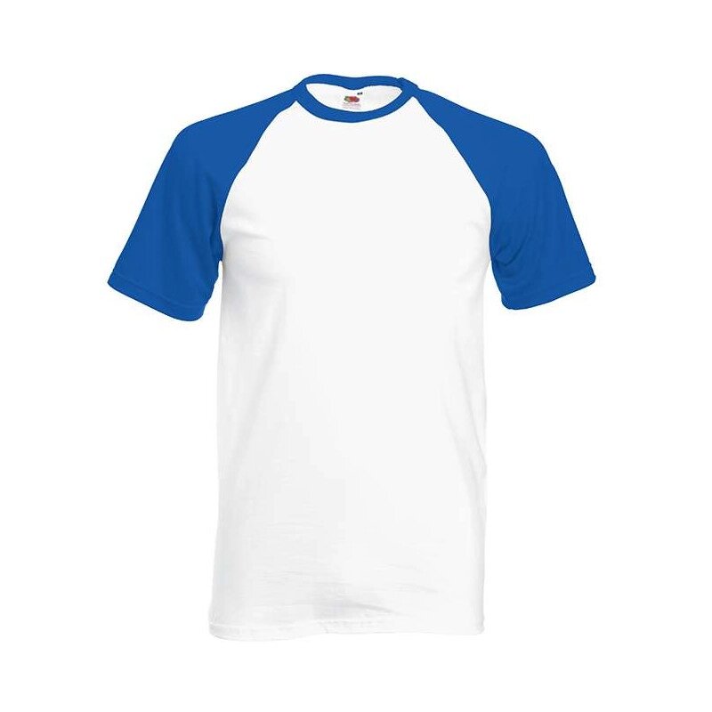 Мужская футболка с цветными рукавами бело-синяя 026-AW ##от компании## Интернет-магазин молодежной одежды "Bagsmen" - ##фото## 1
