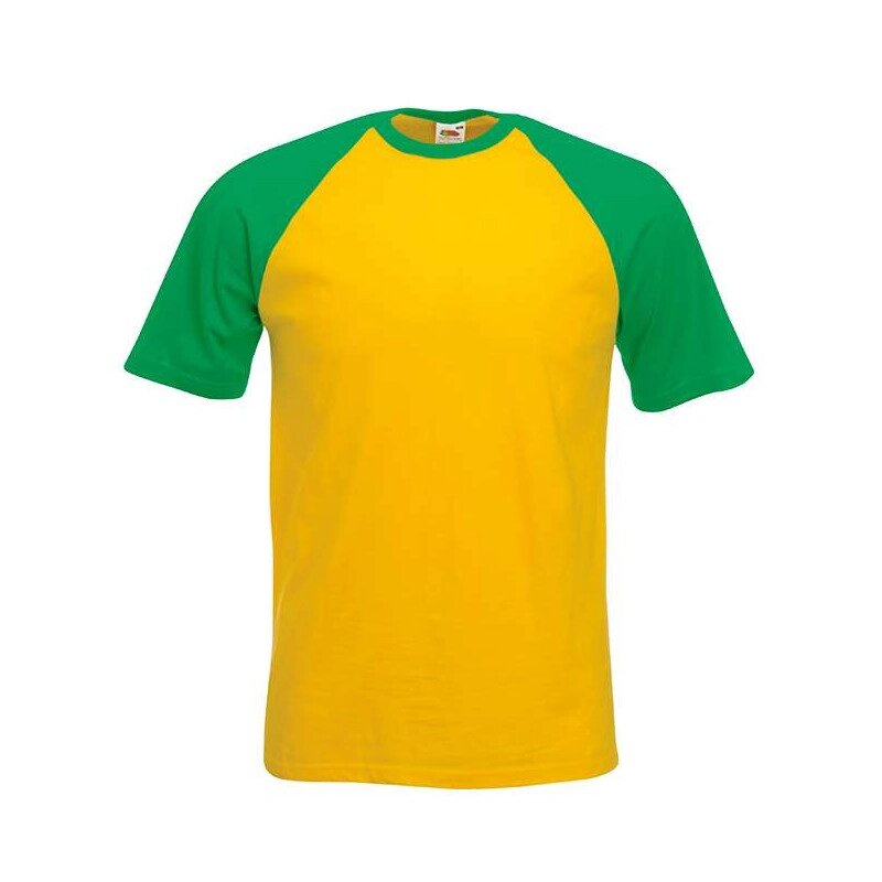 Мужская футболка с цветными рукавами желтая 026-AM ##от компании## Интернет-магазин молодежной одежды "Bagsmen" - ##фото## 1