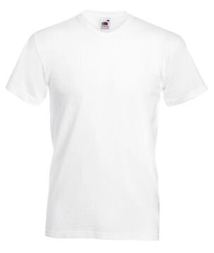 Мужская футболка с V-образным вырезом белая 066-30 від компанії Інтернет-магазин молодіжного одягу "Bagsmen" - фото 1