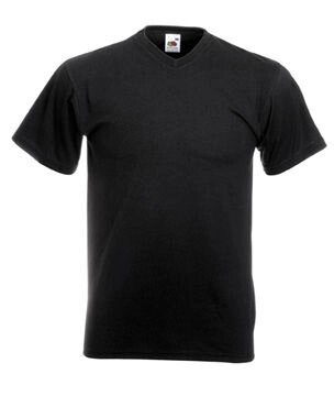 Мужская футболка с V-образным вырезом черная 066-36 від компанії Інтернет-магазин молодіжного одягу "Bagsmen" - фото 1