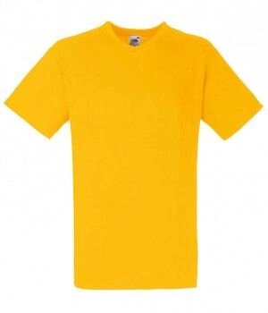 Мужская футболка с V-образным вырезом желтая 066-34 від компанії Інтернет-магазин молодіжного одягу "Bagsmen" - фото 1