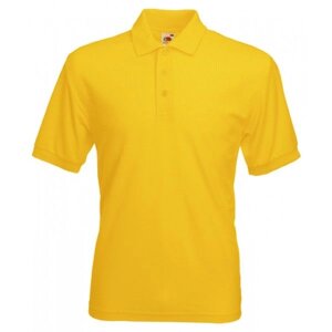 Чоловіча однотонна футболка поло жовта 402-34