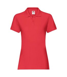 Женская футболка поло хлопок красная 030-40