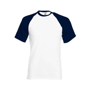 Чоловіча футболка з кольоровими рукавами біло-синя 026-WE