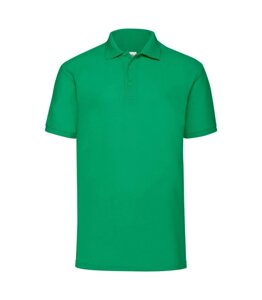 Чоловіча однотонна футболка поло зелена 402-47