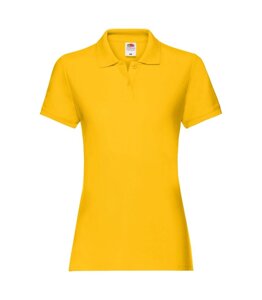 Женская футболка поло хлопок желтая 030-34