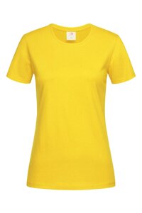 Жіноча футболка бавовна яскраво жовта Classic Women