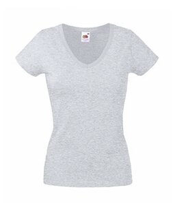 Женская футболка с V-образным вырезом светло-серая 398-94
