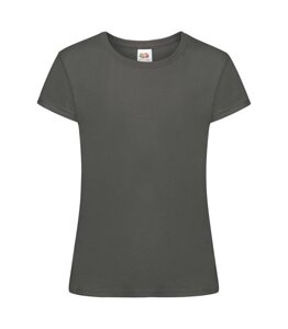 Дитяча футболка для дівчаток темно-сіра 017-GL