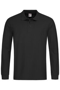 Чоловіча футболка поло з довгим рукавом чорна Polo Long Sleeve