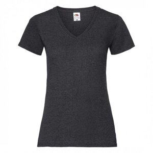 Жіноча футболка з V-подібним вирізом темно-сіра меланж 398-HD